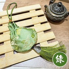 端午節香包 流蘇香囊 梅花袋 錦緞, 1個, 綠色(梅花)-7x9cm