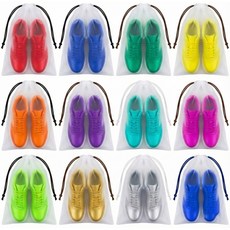 리쿠 여행용 반투명 방수 신발파우치 12개, 화이트