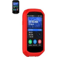 Garmin Edge 1050 GPS 자전거 컴퓨터용 케이스 소음 방지 소재 충격 흡수 및 낙하 소프트 하프 셸 흰색., Red