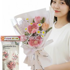 아느캐 모루 꽃다발 만들기 키트 입학식 졸업식 DIY 재료, 대왕벚꽃, 1개