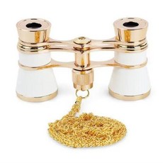 오페라 극장 클래식 접이식 안경 쌍안경 금속 바디 렌즈 망원경 복고풍 디자인 선물, 1개, 3. 아이보리