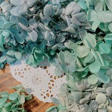 VITO zakka 木繡球永生花DIY乾燥花植物浮游花材花藝材料包拍攝道具DIY創作花材20g, 海霧(藍綠色漸變)(現貨)