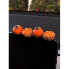 차량용 대시보드 홍시 바구니 인테리어 소품 4P, 1세트, 혼합색상
