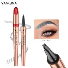 YANQINA 妍琦娜 四叉眉筆 速乾防水不暈染 液體眉筆, 1個, 銷售，購買等同默認公司免責申明）,0.4g