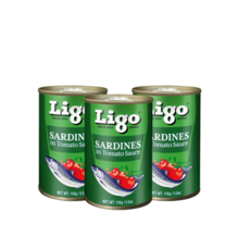 Ligo Sardines (Green) Tomato Sauce 155g 리고 정어리 인 토마토 소스(그린) 155g, 3개