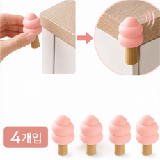 포스트머스 충격방지 딱붙 모서리 코너 보호캡, 4개, 분홍나무