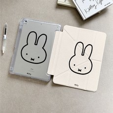 TYREUS 미필토끼 ipad 태블릿 케이스 11/13인치 11세대 펜슬수납형 아이패드 2024에어 호환 케이스, 1개