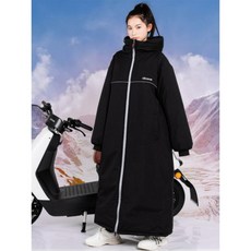 빅사이즈 겨울용 두꺼운 방한 방풍 방수 오토바이 앞유리 커버 보온성 뛰어난 바람막이 커버, 1개, 허리 보호형, 5_인바이크 분리형 이중 지퍼