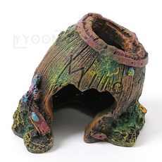 유니상점 세로통나무 물고기 은신처 어항장식 어항조형물통나무 옹기수반조형물장식