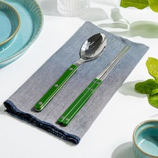 코지테이블 사브르 X 보겐 한식 커트러리 성인 수저세트, 1개, 숟가락1p+젓가락1p, 그린