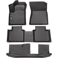 3D카매트 풀커버 자동차 IKON 모터스포츠 3D TPE 플로어 매트 2022-2025 미쓰비시 아웃랜더 전천후 방수 미끄럼 방지 라이너 프론트 및 2열 풀 세트 인테리어 액세, Black