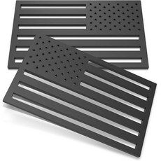 2개 세트 3D 미국 국기 스티커 4mm 두께 아크릴 컷아웃 자동차 군사 애국 엠블럼 무광 검정 범퍼 데칼 차량 트럭 SUV용 좌우 각각 하나씩, 3D 컷아웃 블랙