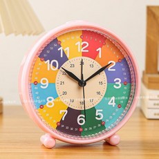 小鬧鐘 學生專用起床神器 兒童時鍾 可愛多功能創意智能錶, 粉色-靜音走時帶燈-送電池, 1個