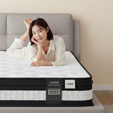 리보아 무음 독립스프링 바닥 침대 매트리스, 중간 부드러움, 25cm