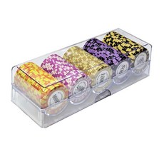 카지노칩 국제규격 마카오 포커칩 100p 아크릴케이스세트, 1개