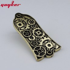 기타 헤드 커버 금속 트러스 로드 LP 스타일 부품 고대 실버 및 골드 2 홀 1 개, 04 JA-2001 GD