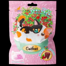 CatFeet 薄荷化毛潔牙餡餅 貓零食, 1個, 貓腳掌 蔓越莓化毛潔牙餅(海鮮)