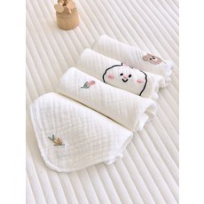 新生兒口水巾嬰兒純棉紗布刺繡A類小手帕寶寶洗臉巾四季通用批發, 1個, 套餐二