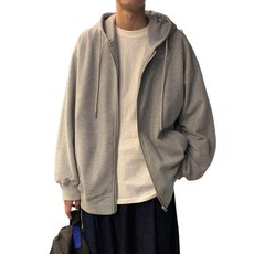 EVENSS 데일리 무지 얇은기모 후드집업 오버핏 남여공용