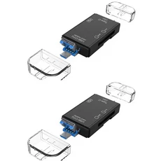 1-3개입 6 in 1 USB마이크로 USB타입 C to SD TF 카드 어댑터 OTG 리더 3.0 노트북 액세서리, 02 Black-2pcs