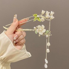 고급 진주 꽃 헤어비녀 한복비녀 1+1