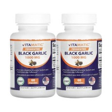 비타매틱 흑마늘 블랙갈릭 1000mg 60캡슐 2개 검은마늘 BlackGarlic, 성인남녀공용, 알약/캡슐