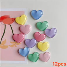 다금라이프 파스텔 투명하트 냉장고 자석 현관 인테리어, 12개, 혼합색상