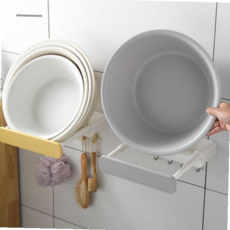 다용도걸이 걸이 세숫대야 화장실 욕실 행거 거치대 세수대야 59000EA 1EA, 화이트 옐로우