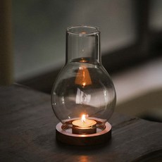 방풍 유리 3구촛대 복고풍 인테리어 캔들홀더 가정용 장식용 엔틱 도자기 양초홀더, 투명 촛대