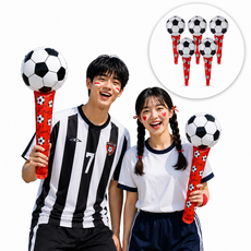 5개세트 축구 응원 풍선 스틱 월드컵 응원봉 붉은악마 소품 단체 대량, 1개, 5p