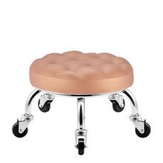 精選好物 滑輪矮凳 家用兒童帶娃學步可移動萬嚮輪墊腳凳美縫擦地靜音圓椅子, 金面包鐵膠輪, 1個