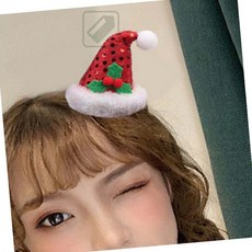 분필스 산타머리핀 산타모자 머리집게핀