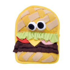 잔느펫 햄버거 노즈워크 매트 삑삑이 장난감 분리불안 혼자놀기, 1개, 혼합색상