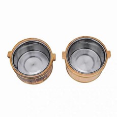 有貨 餐廳飯店木桶飯保溫桶，木製飯桶含勺，保溫盛飯首選, 16cm碳化+深內膽(無蓋無勺子）, 1個