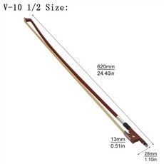 바이올린 4/4 3/4 1/4 1/2 1/8 대추 우드 활 흰색 말털 피들 지지대 장시간 사용 및 연습, size 1-2