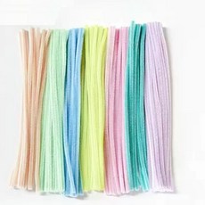 彩色毛根條扭扭棒材料包 毛絨毛條DIY手工花束材料 幼兒園兒童製作荷花鬱金香, 1個, 馬卡龍混色（90根）