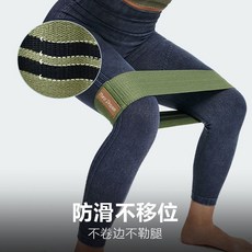 火花帶針織臀帶粗紗彈力阻力帶健身拉力臀圈訓練蜜桃臀部瑜伽運動, 1個, 1年拉斷 免費換新,軍綠色90磅（送熱身臀帶）