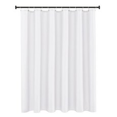 Biscaynebay 호텔 품질 패브릭 샤워 커튼 라이너 182.9cm X 182.9cm(72 x 72인치) 화이트 방수 욕실 커튼 녹 방지 그로밋 무게감 있는 밑단 세탁기