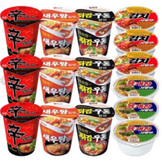 소컵라면5종세트_신라면컵3개+새우탕컵3개+튀김우동컵3개+육개장사발면3개+김치사발면3개, 15개