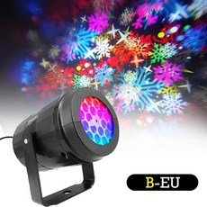 호환 하이라이트 LED 눈송이 크리스마스 프로젝터 USB 전원 회전식 패턴 무대 조명 야외 장식, B EU