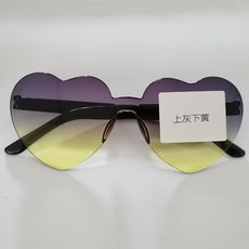 【無品牌】-2817桃心太陽鏡愛心太陽眼鏡果凍色無框心型連體眼鏡炫目色彩眼鏡
