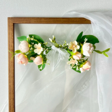 마음메이드 장미 가랜드 납골당 봉안당 성묘 추모꽃 조화 리스, 코랄, 1개