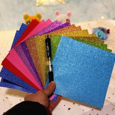 양면 색종이 반짝이 종이학 진주빛 DIY 홈스쿨링 미술, H. 플래시다이아 15cm-10색상