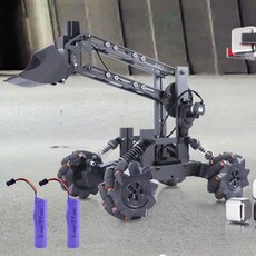 조립 RC자동차 DIY 키트 로봇팔 탱크 장난감 만들기 원격조종, 원격 조종 high포크 듀얼 배터리, 1개