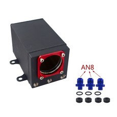 HYPERTUNE 60MM 외부 피팅 빌렛 AN8 펌프 AN6 오일 탱크 044 블랙 AN10 알루미늄 캐치 서지 레이싱