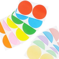 지름10cm 무지 컬러 대형 원형 메모 스티커 다꾸 답례품 스티커 다용도 2p1장입, 옐로우