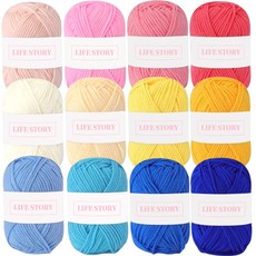 생활스토리 몽실몽실 구름 뜨개실, 12개, A세트