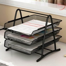 랄라온 파일랙 책상정리함, 블랙 3단