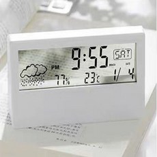 무소음탁상용시계 디지털디스플레이 디지털LED 온도습도기 투명LED kyj+74612lu