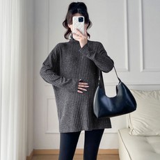 임부복 루즈핏 하이넥 상의 겨울임부복 임신복 임산부수유복 수유티셔츠